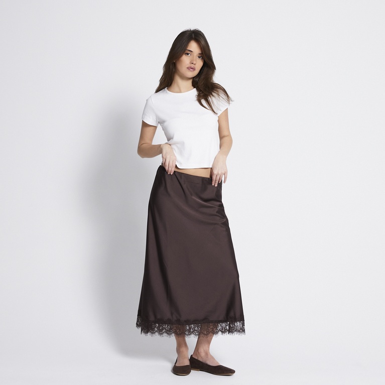 Lace satin skirt "Merielle"